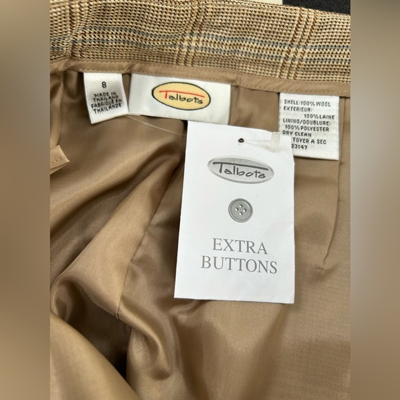 NWT:  Vintage Talbots (1990's) 24-1/2" Plaid A-Line Skirt - Picture 5 of 6